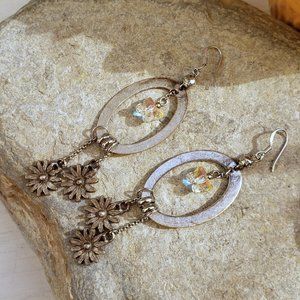 Dangling Earrings with Butterfly Swarovski Crystal